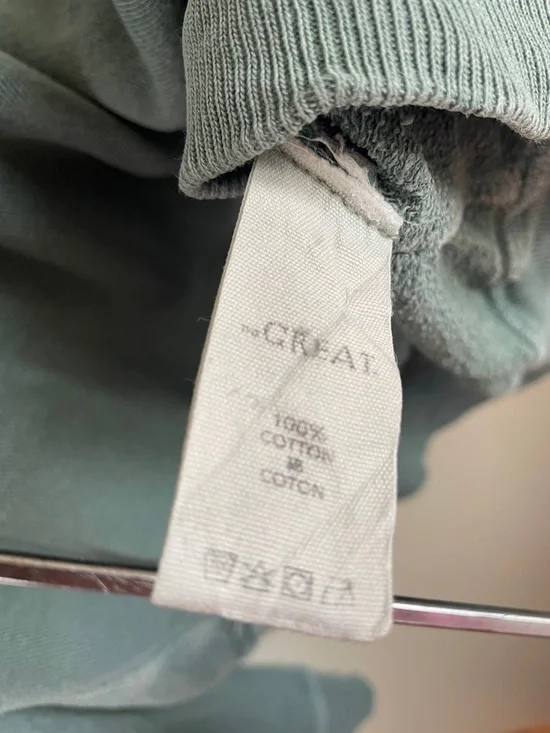 The GREAT V Neck Raglan Vintage Style Sweatshirt Green Size 0 or XS - Picture 5 of 10